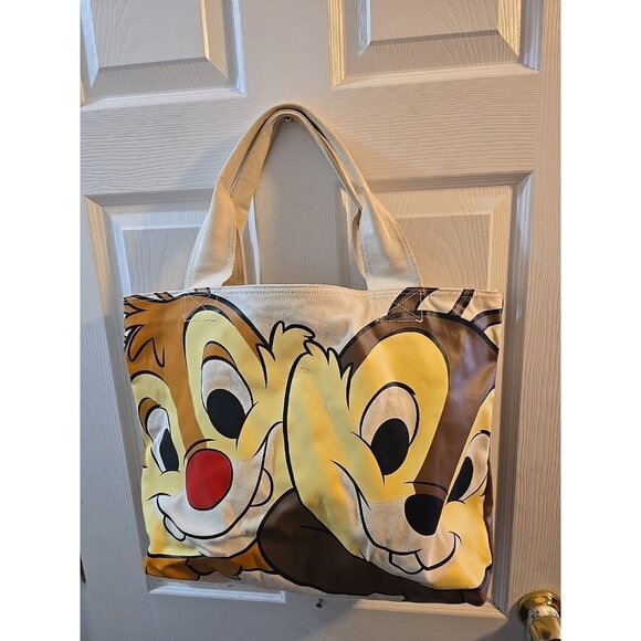 Disney Handbags - Disney Chip N Dale Large Tote Bag With 3D Tails White/Brown